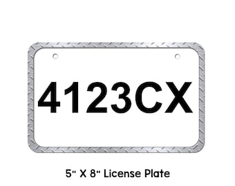 Custom ATV/UTV Diamond Plate Border License Plate, personalized atv Plate, atv license plate, utv license plate