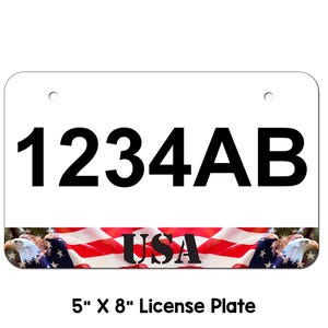 USA Eagle License Plate Wisconsin atv plate,  american flag atv plate, atv license plate, utv license plate, personalized atv/utv