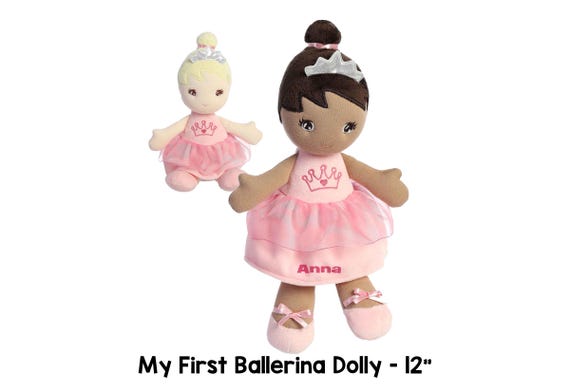 DISCONTINUED Ballerina Doll Brunette Blonde Ethnic, newborn baby gift,  personalized doll, flower girl,rag doll