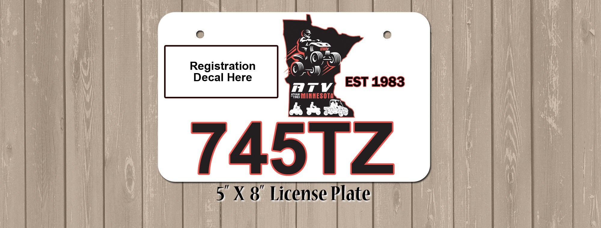 ATV Minnesota Atv License Plate Custom ATV/UTV License Etsy