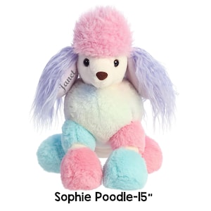 Sophie Poodle Stuffed Animal Plush Adorable Poodle Toy Small Dog Colorful Puppy