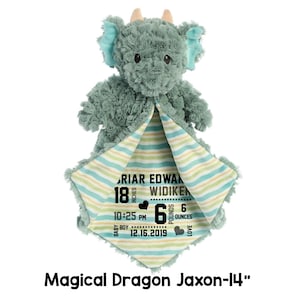 Magical Dragon Jaxon Blanket animal baby blanket baby gift baby girl  its a boy gift luvster plush dragon stuffed dragon