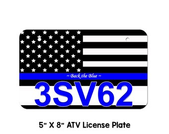 Minnesota ATV/UTV License Plate thin blue line, personalized license plate, atv plate, utv plate, custom atv plate, law enforcement