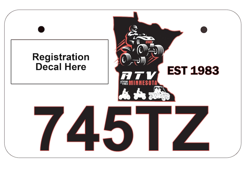 ATV Minnesota Atv License Plate Custom ATV/UTV License Etsy