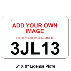 Custom ATV/UTV Your Image License Plate, blank atv plate, blank utv plate, atv license plate, utv license plate