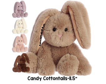 Candy Cottontails Bunny Collection plushies personalized toddler gift, baby gift,baby girl gift, baby boy gift stuffed animal Easter Bunny
