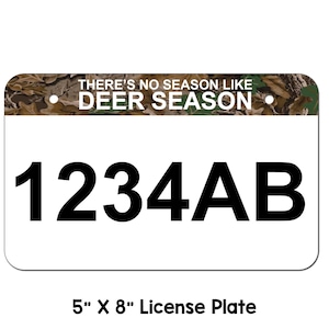 Wisconsin ATV/UTV License Plate Deer Season License Plate ,camo Atv plate,Metal ATV Plate,utv license plate