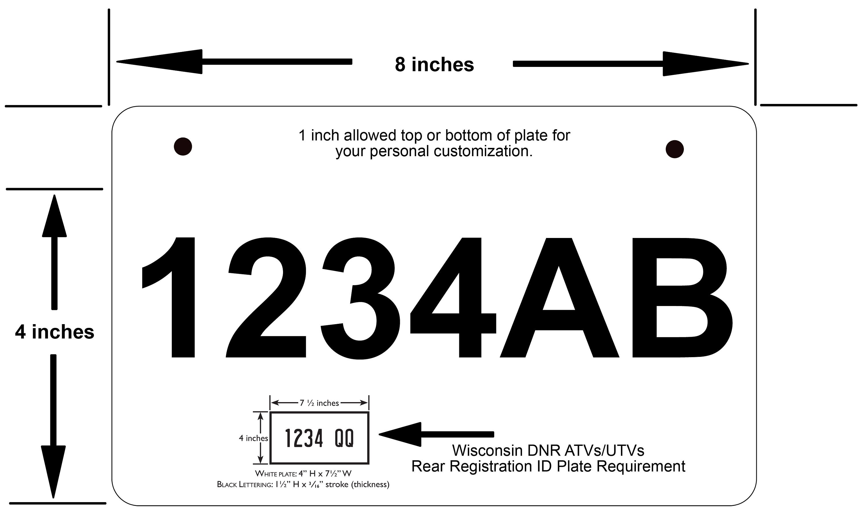Wisconsin Atv Plate American Flag Atv Plate Atv License Etsy