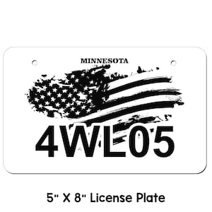 Minnesota ATV/UTV License Plate Custom  distressed Flag License Plate, personalized atv Plate, atv license plate,