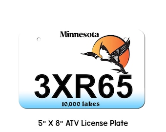 Minnesota Loon ATV License Plate personalized ATV Plate, UTV license plate, atv plate, custom atv plate