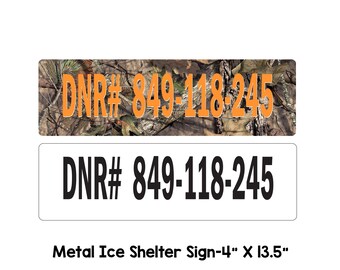 Ice Fishing shelter sign DNR # Sign Drivers License Ice Fishing Sign Name and Address Ice fishing sign for shanty Ice Fishing Regulations