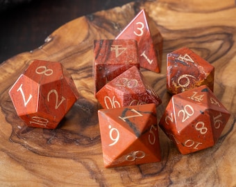 Red Jasper Stone Dice Set