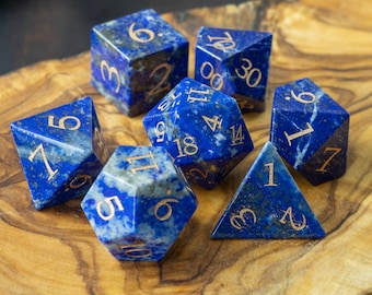 Lapis Lazuli Stone Dice Set
