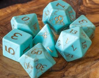 Green Turquoise Dice Set