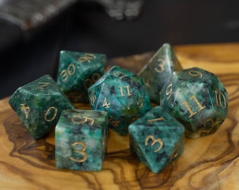African Turquoise Stone Dice Set