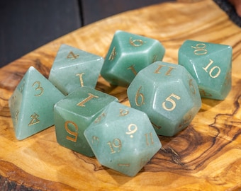 Green Aventurine Dice Set