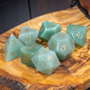 Green Aventurine Dice Set