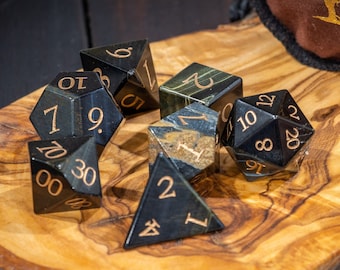 Blue Tigers Eye Dice Set