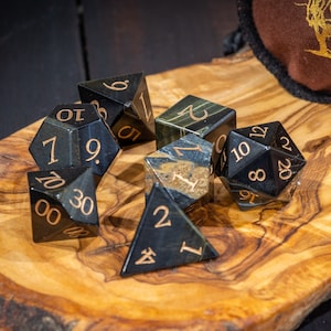 Blue Tigers Eye Dice Set