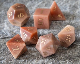 Red Aventurine Stone Dice Set