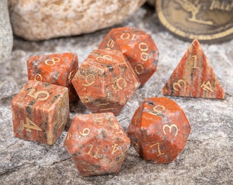 Red Granite Dice Set