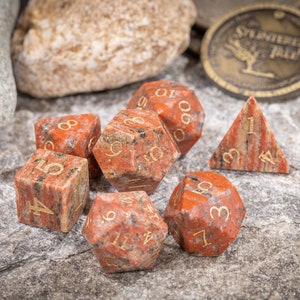 Red Granite Dice Set