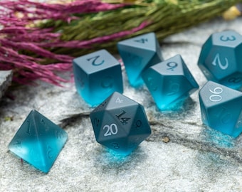 Frosted Glacier Glass Dice Set
