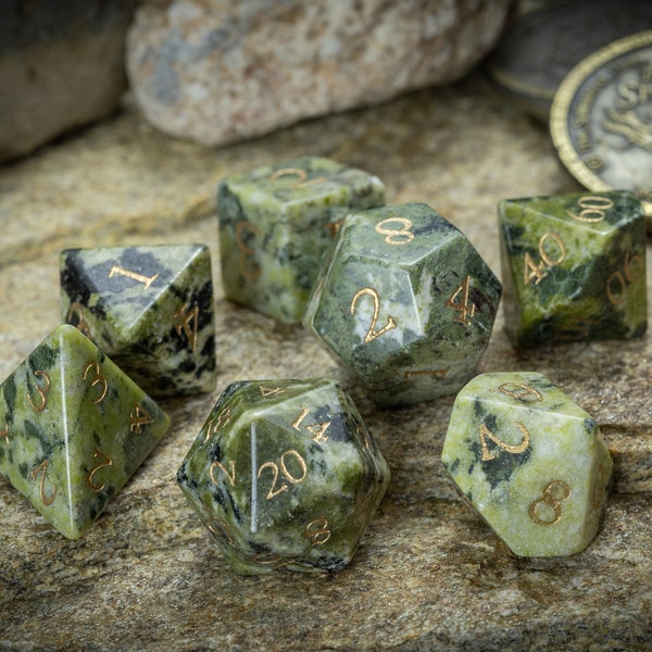 Brazilian Jade Stone Dice Set
