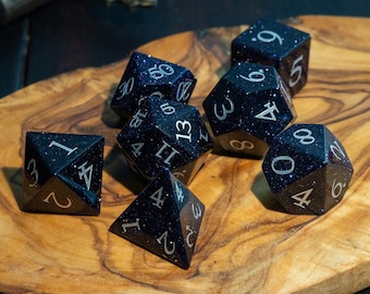 Blue Sandstone Stone Dice Set