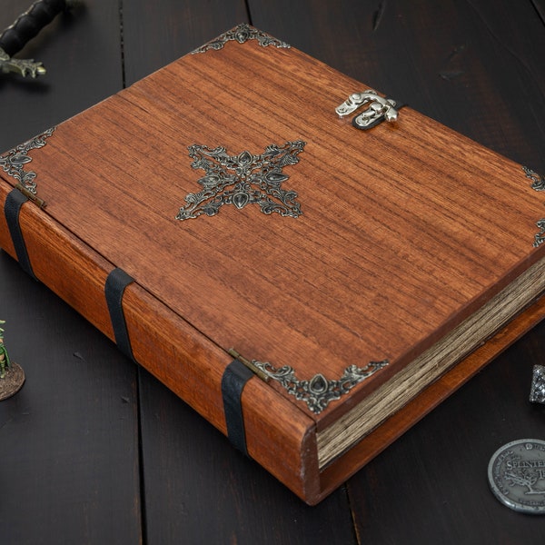 Spell Book Dice Tray Box with Metal Accent