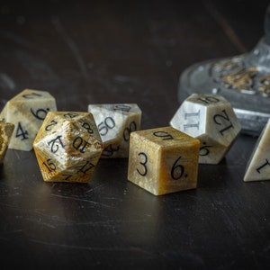 Fossilized Coral Stone Dice Set image 4