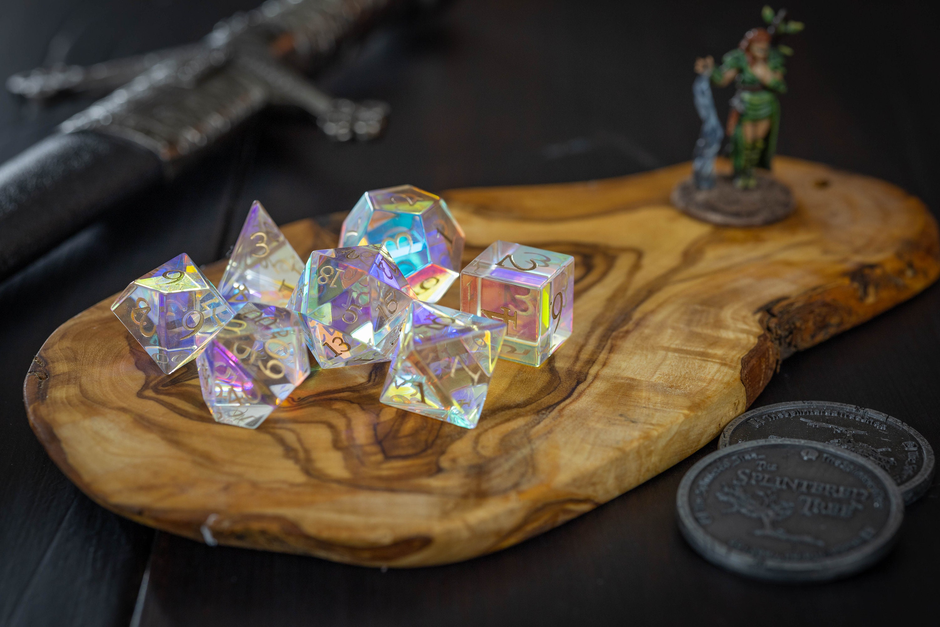 Prismatic Glass Dice Set Etsy