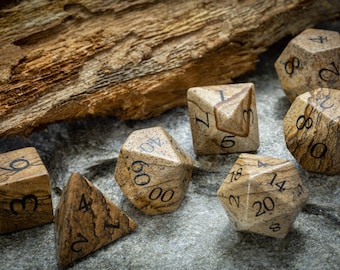Picture Jasper Stone Dice Set