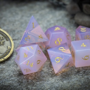 Pink Opalite Dice Set