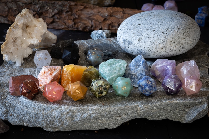 Fossilized Coral Stone Dice Set image 5