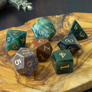 Indian Agate Dice Set