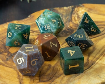 Indian Agate Dice Set