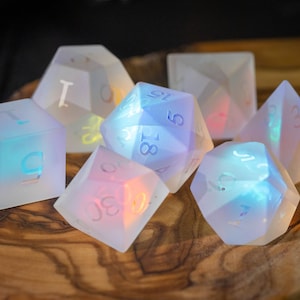 Frosted Prismatic Glass Dice Set