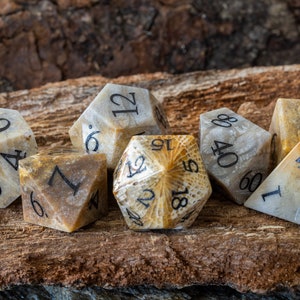 Fossilized Coral Stone Dice Set image 2