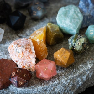 Fossilized Coral Stone Dice Set image 6