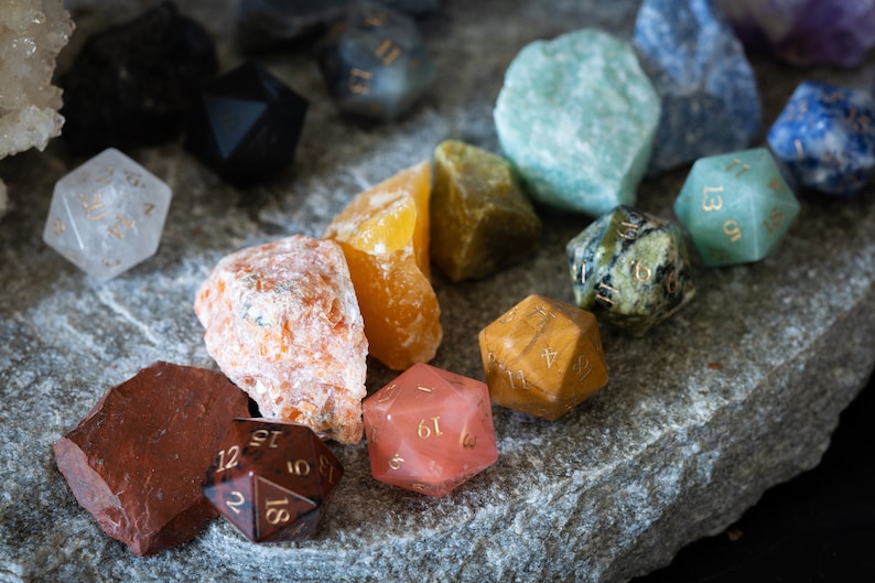 Fossilized Coral Stone Dice Set image 6