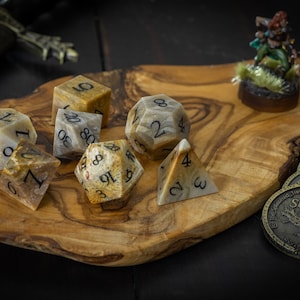 Fossilized Coral Stone Dice Set image 3