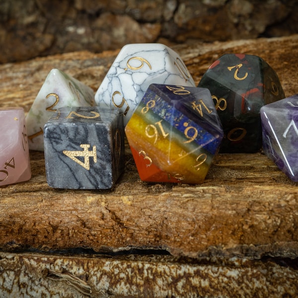 Assorted Stone Dice Set