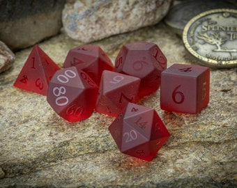 Blood Glass Dice Set