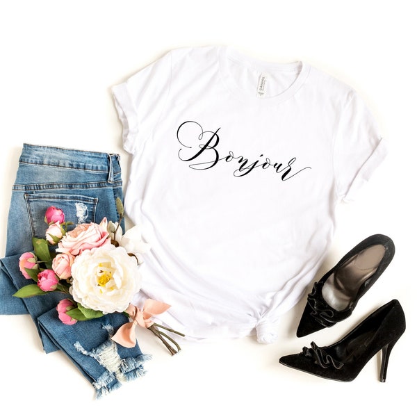 Bonjour T-shirt, Bonjour Tee, Bonjour Shirt, France Shirt, French Shirt