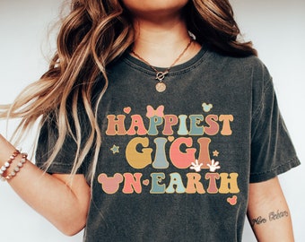 Glücklichstes Gigi auf Erden Shirt, Nana Maus Ohr Oma buntes Familienausflug T-Shirt, Shirt für Großmutter, Muttertagsgeschenk Plus Size Outfit