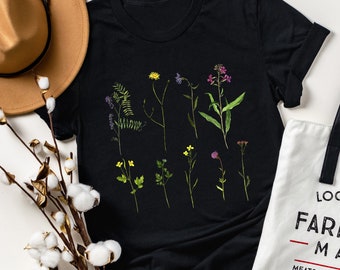 Wildflowers Shirt, Botanical shirt, Floral Shirt, Wildflower Shirt, Flower Shirt, Plant Shirt, Gardening Shirt, Botanical t shirt