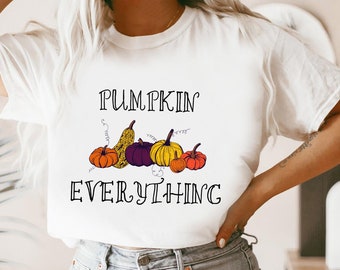 Cute Pumpkin Spice T-Shirt Flowy Off Shoulder Shirt Fall Shirt Pumpkin Spice Shirt Mom Tee Pumpkin Spice EVERYTHING Slouchy Mom Shirt