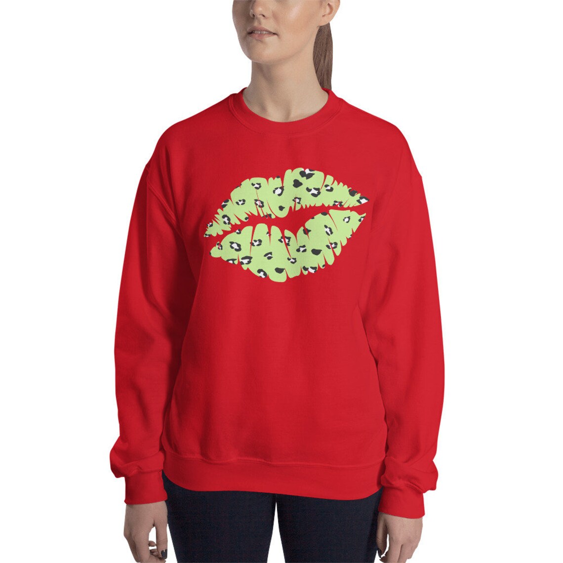 Lip Sweatshirt Leopard Lips Sweatshirt Leopard Lips shirt Etsy