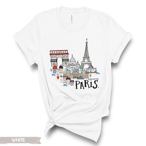 Paris T-shirt, Eiffel Tower T-shirt, Travel Clothing T-shirt, Women's ...